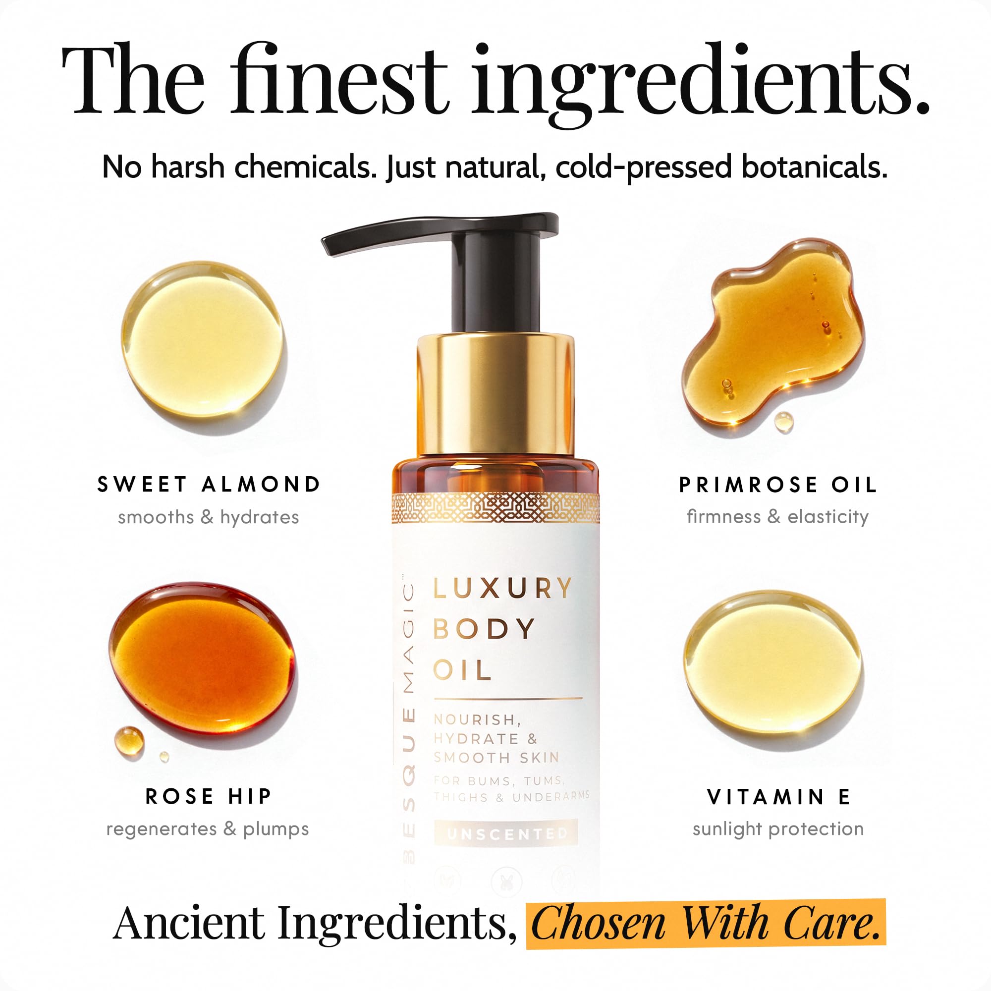 Besque Unscented Magic Body Oil: Hydrating Body Oils for Women 3.4 FL OZ Gallery Photo 4