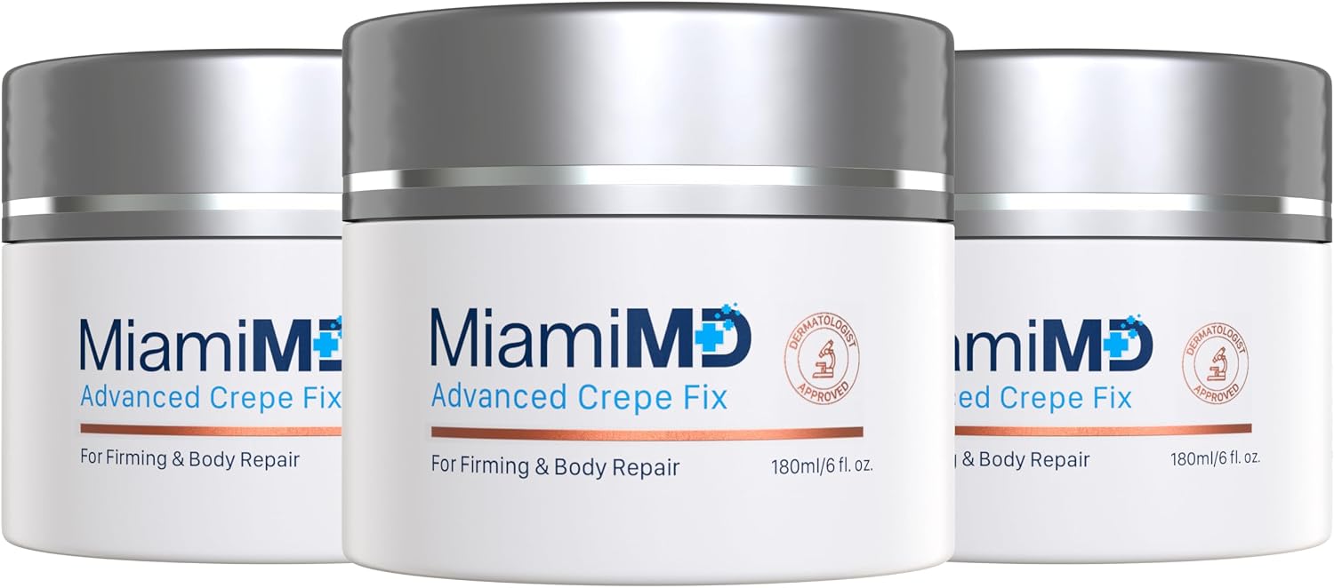MiamiMD Advanced Crepe Fix: Anti Aging and Skin Firming Cream For All Skin Types Cruelty Free, Paraben Free Skin Care 180 ml (6 fl oz) 3 PACK Gallery Photo 1