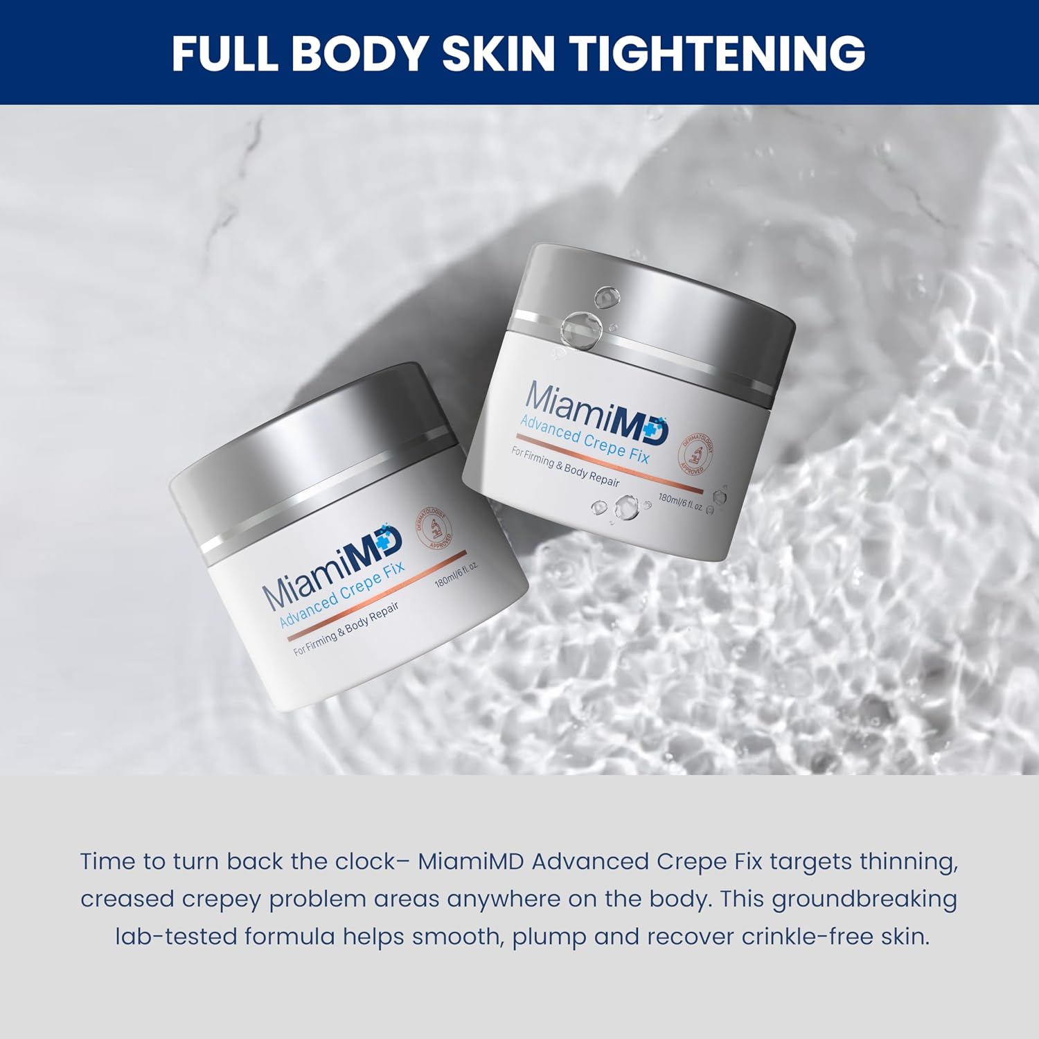 MiamiMD Advanced Crepe Fix: Anti Aging and Skin Firming Cream For All Skin Types Cruelty Free, Paraben Free Skin Care 180 ml (6 fl oz) 3 PACK Gallery Photo 2