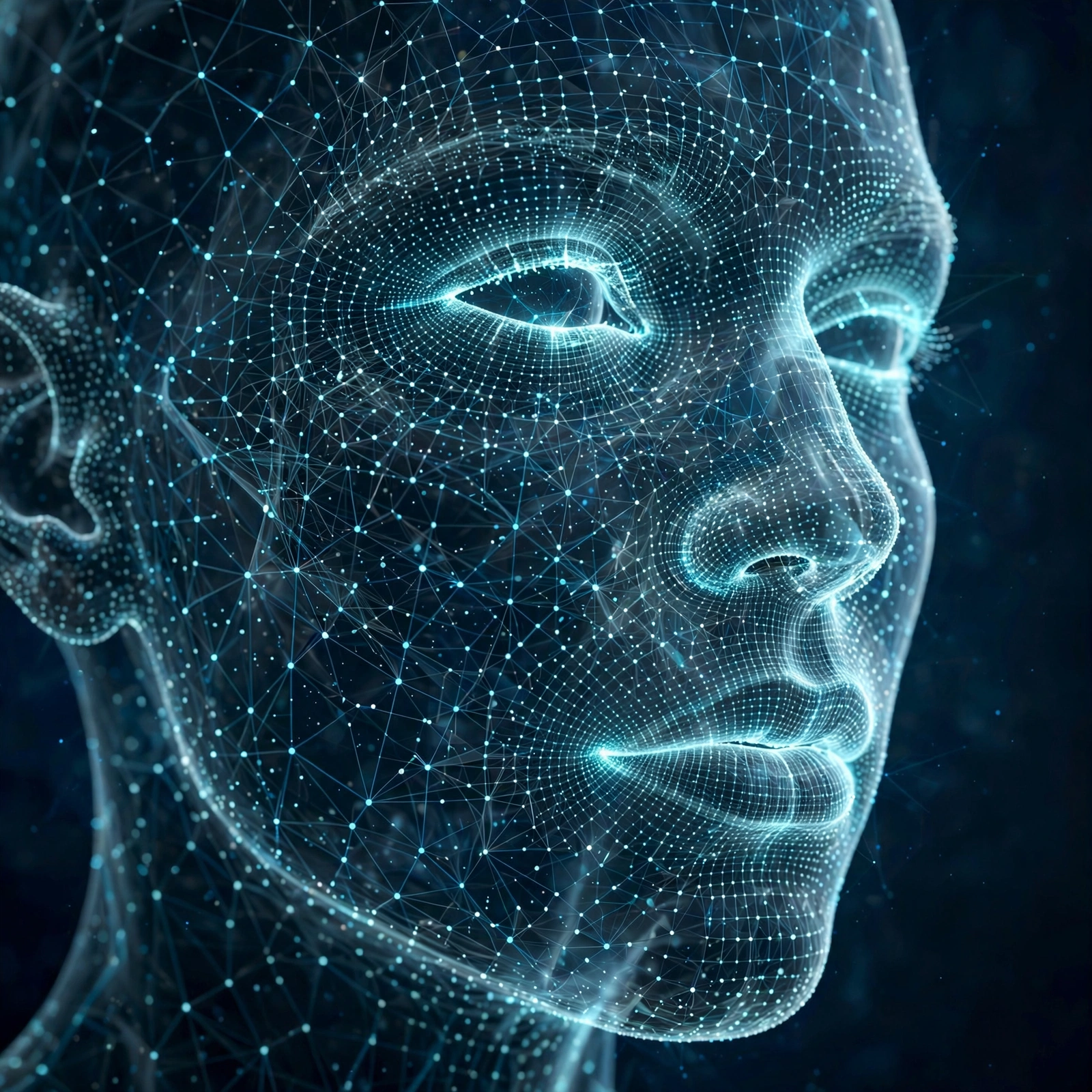 3D face scan visualization representing facial attractiveness research