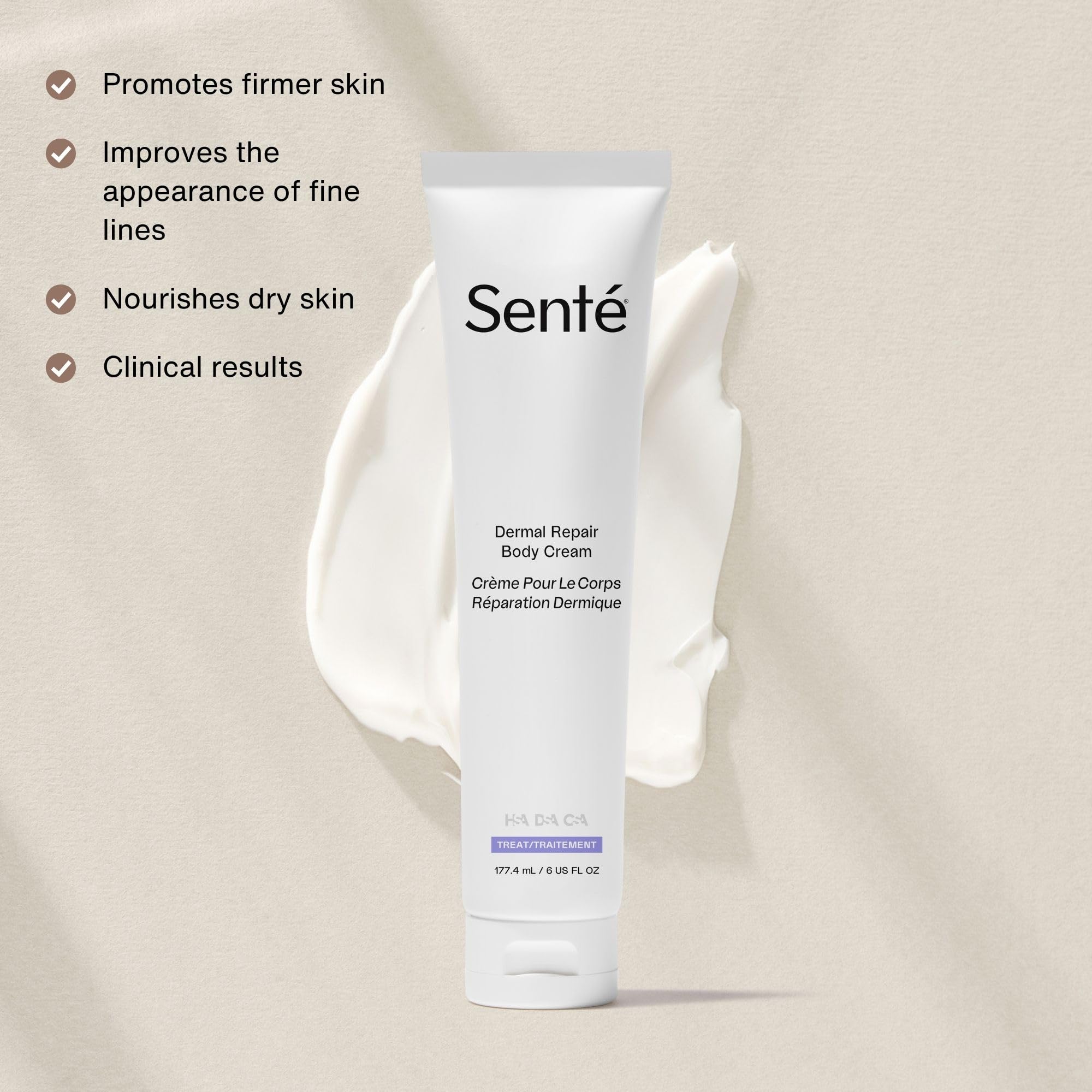 Sente Senté Dermal Repair Body Cream | Promotes FirmerLooking Skin, 8 Fl Oz Gallery Photo 2