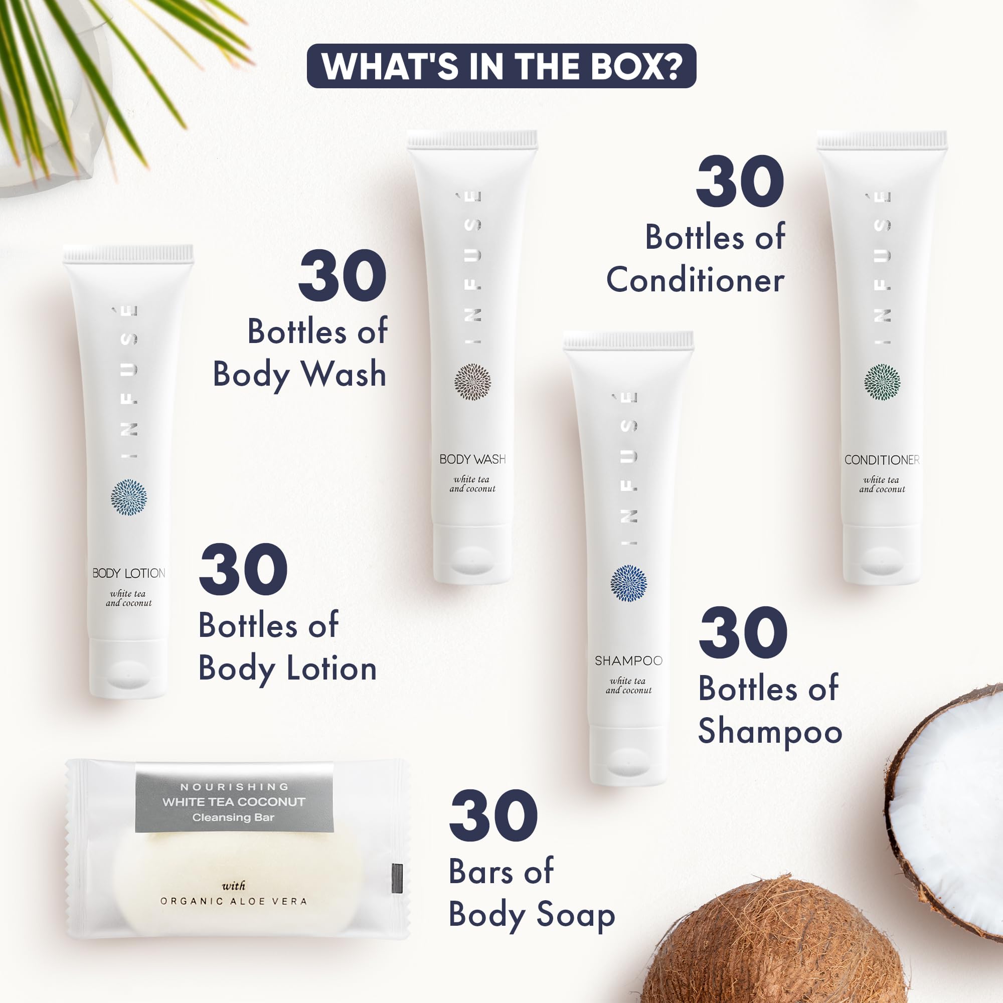 Terra Pure INFUSÉ Hotel Toiletries, Shampoo & Conditioner Amenity Set, 150Piece Gallery Photo 3