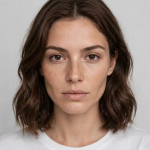 Front-facing portrait with symmetrical eyes illustrating interpupillary distance