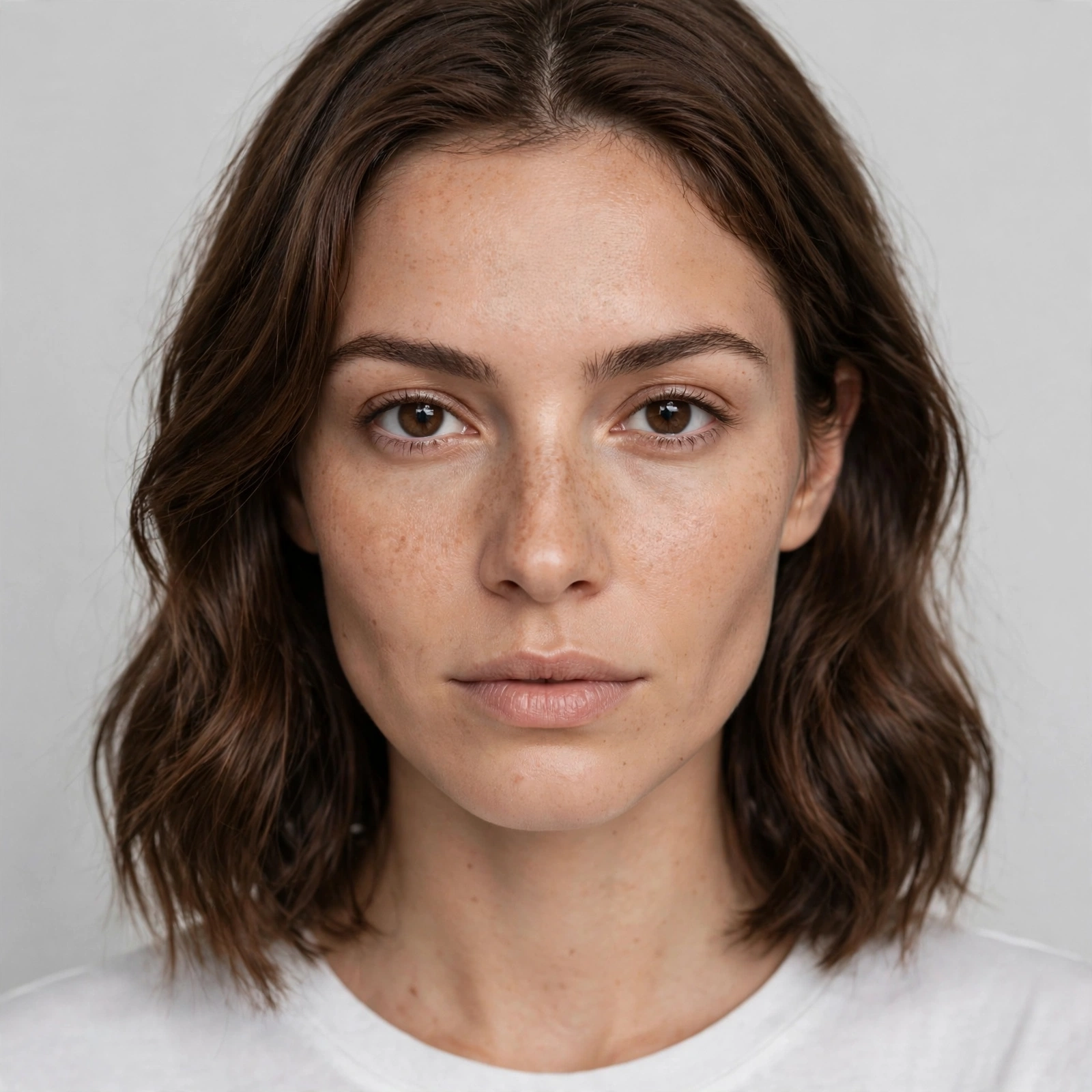 Front-facing portrait with symmetrical eyes illustrating interpupillary distance