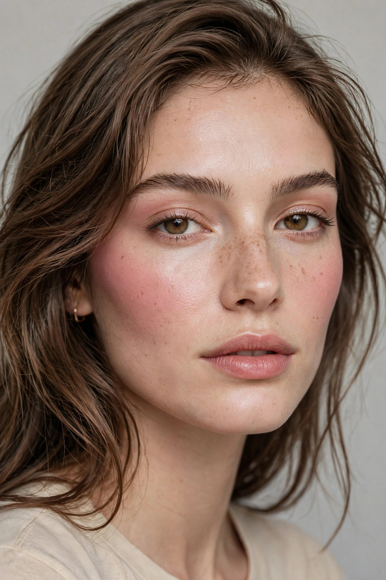 Blush shade swatches with a placement diagram for an oval face shape