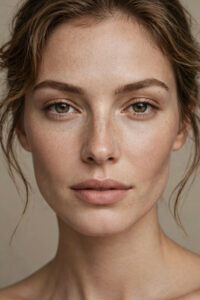Three flattering brow shape variations for an oval face: soft-angled, slight arch and S-curve